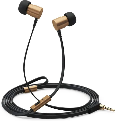 Miniatura 4 de Symphonized Auriculares de metal con cable con micrófono, auriculares intrauditivos con control remoto para computadora, computadora portátil