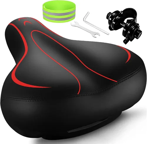 Miniatura 10 de Asiento cómodo de bicicleta, con espuma viscoelástica, impermeable, doble absorción de impactos, para hombres y mujeres. Es el mejor asiento