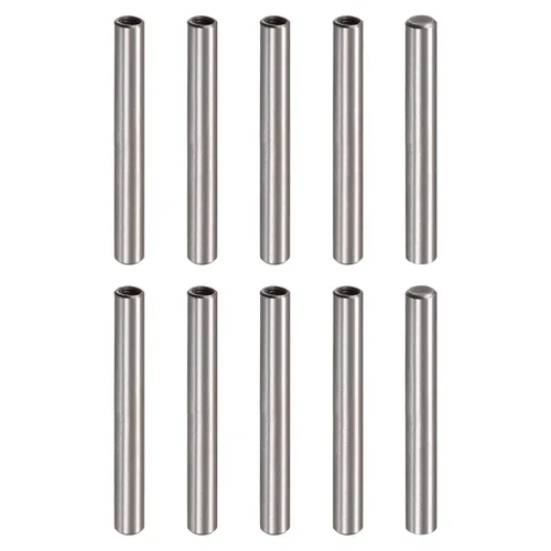 uxcell M4 Pasador de rosca interna 10 unids 0.236x1.969 in biselado plano acero al carbono cilíndrico pin cama estantería dispositivos metálicos