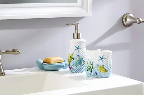 Miniatura 3 de SKL Home by Saturday Knight Ltd. Acuarela Ocean Lotion/Dispensador de jabón, multicolor