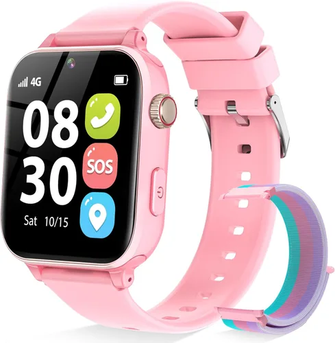 Miniatura 13 de Reloj inteligente 4G para niños y niñas con rastreador GPS, reloj inteligente para niños, llamada telefónica, videollamada SOS para niños, regalo