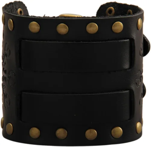 Miniatura 22 de Pulsera de cuero para hombre, brazaletes de cuero punk, pulsera de cuero negro para mujer