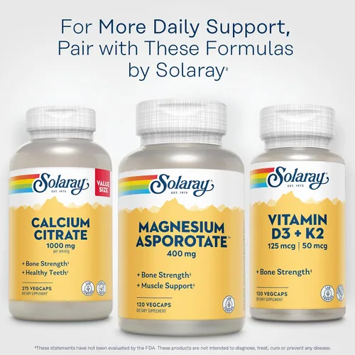 Miniatura 6 de Solaray Asporotato de magnesio 400 mg, aspartato, orotato y citrato complejo, corazón saludable, músculo, nervio y función circulatoria apoyo 180ct