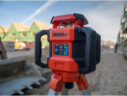 Miniatura 9 de Johnson Level & Tool JRT300-RDHV-K Kit de láser rotativo autonivelante rojo de doble pendiente, rango de 4,000 pies, estuche de transporte