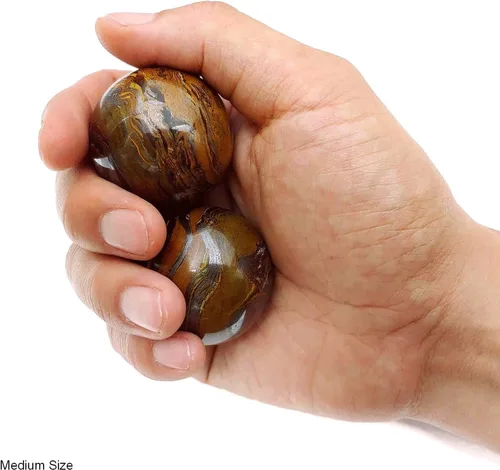 Miniatura 4 de Top Chi Tiger Iron Baoding Bolas para terapia de manos, ejercicio y alivio del estrés (mediano de 1.6 pulgadas)