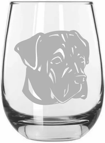 Miniatura 31 de Sakhalin Husky Dog - Copa de vino grabada personalizada de 15.25 onzas sin tallo