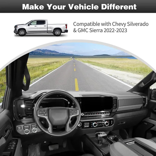 Miniatura 2 de CheroCar Cubierta de pomos de radio de CA para consola central, perilla de aire acondicionado, interruptor de botón para Chevy Silverado 2022-2023