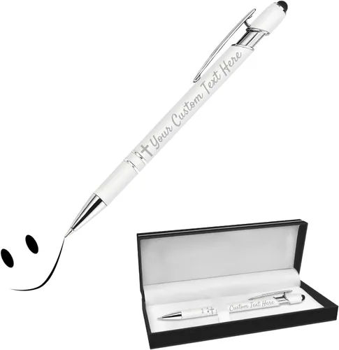 Miniatura 27 de Bolígrafos personalizados con lápiz capacitivo, bolígrafos grabados personalizados, impresos con tu logotipo o mensaje para Navidad, graduación