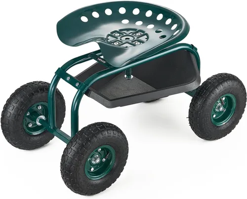 Miniatura 12 de VEVOR - Carro de jardín con asiento de trabajo rodante con ruedas, taburete de jardinería para plantación, asiento giratorio de 360 grados, vagón
