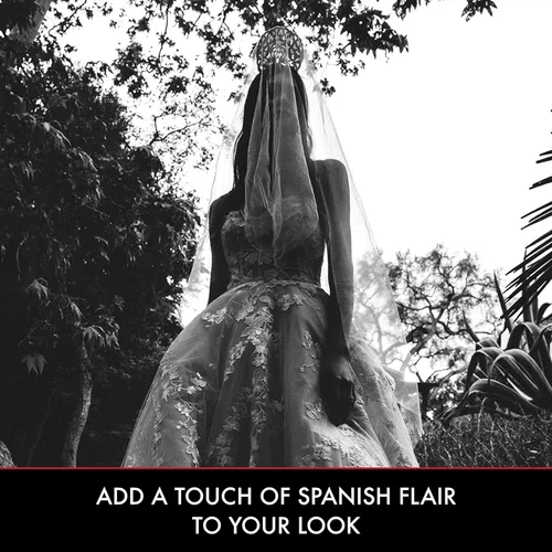 Miniatura 6 de Ole Ole Flamenco Peine para bailarines con diseño ornamental Español Horquillas para bailarines (rojo)