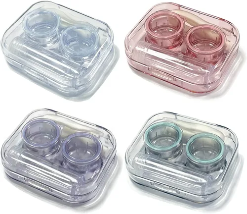 Miniatura 8 de Estuche para lentes de contacto, tamaño de viaje, tapa abatible, kit de herramientas de extracción de aplicador de lentes de contacto