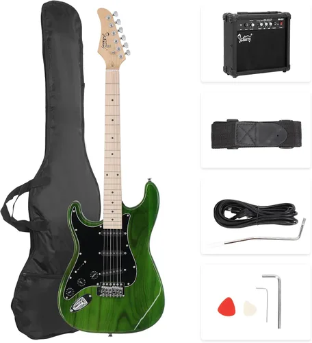 Miniatura 14 de GLARRY Guitarra eléctrica de tamaño completo para principiantes amantes de la música con amplificador de 20 W y paquete de accesorios para guitarra