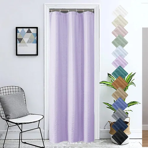Miniatura 80 de Aiyufeng Moga - Cortina de ducha verde salvia, cortinas de ducha texturizadas en relieve 3D para baño, cortina de baño de tela de poliéster de lujo