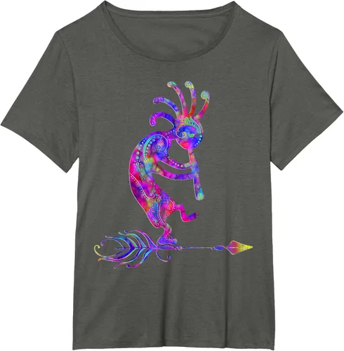 Miniatura 66 de Native American Kokopelli With Feather 2 - Camiseta Fan Fun, Negro, S