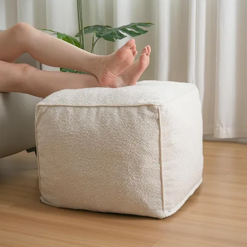 Miniatura 3 de Puf otomano relleno de espuma moderno pufs para sala de estar, silla decorativa de 20 x 15 pulgadas, taburete bohemio relajado para sala de estar
