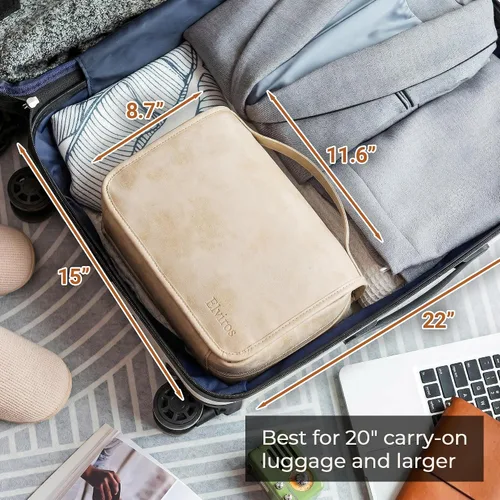 Miniatura 9 de Elviros Neceser colgante para hombres y mujeres, 3 en 1, organizador de viaje grande impermeable de piel sintética, bolsa de maquillaje dopp kit