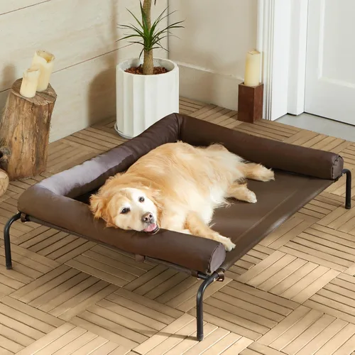 Miniatura 12 de Cama elevada refrescante para perros grandes – Cuna elevada impermeable con reposacabezas inclinado, malla Teslin transpirable, cama duradera