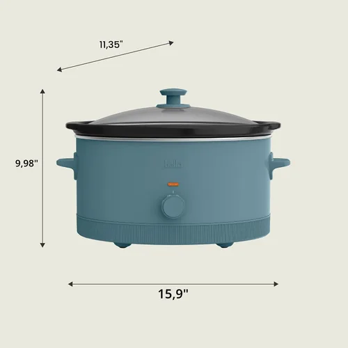 Miniatura 8 de bella Olla de cocción lenta manual de 6.0 cuartos de galón, revestimiento antiadherente de cerámica, 3 ajustes de temperatura, olla de gres apta