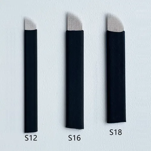 Miniatura 5 de S12 30 agujas Microblading 0.007 in Nano, aguja desechable para tatuaje de cejas para máquina de maquillaje permanente, suministros manual, 12