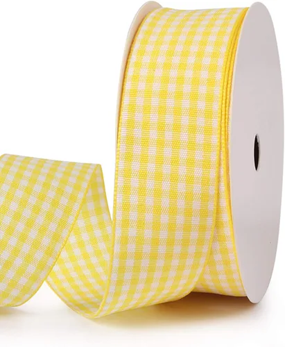Miniatura 10 de VIVIQUEN Cinta Gingham a Cuadros Cinta a Cuadros de 1 Pulgada de Ancho Cinta de Tafetán a Cuadros 25 Yardas de Largo 100% Poliéster Borde Tejido