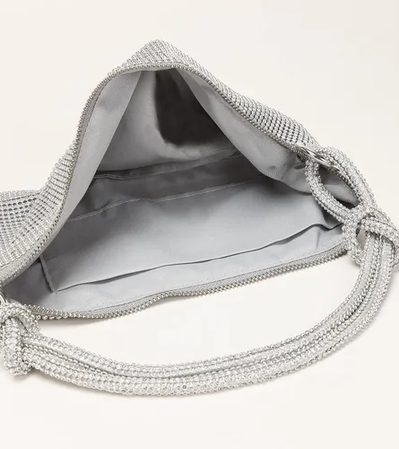 Miniatura 4 de Bolso de noche con diamantes de imitación, elegante y brillante para mujer, bolso de hobo brillante, bolso plateado brillante para boda, fiesta, club