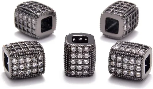 Miniatura 24 de AD Beads Pulsera de cuentas de zircón con tachuelas de strass