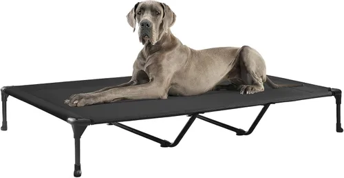 Miniatura 39 de Veehoo Outdoor Elevated Dog Bed for Large Dogs, Cooling Raised Dog Cot Off Ground Hammock Pet Beds with Breathable Mesh, No-Slip Feet, 50"x32