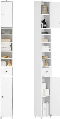 Miniatura 10 de Haotian - Gabinete estrecho de almacenamiento para baño, organizadores altos y delgados para baño y almacenamiento para espacios pequeños, gabinete