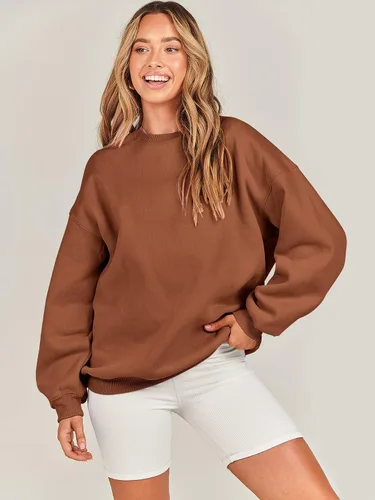 Miniatura 7 de ANRABESS Sudaderas de gran tamaño con capucha para mujer, cuello redondo, sin botones, ropa casual de otoño, ropa de preparación, adolescentes