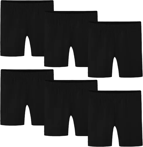 Ruisita Paquete de 6 medias cortas de algodón para niña, pantalones cortos de baile gruesos, pantalones cortos de ciclismo de alta calidad,