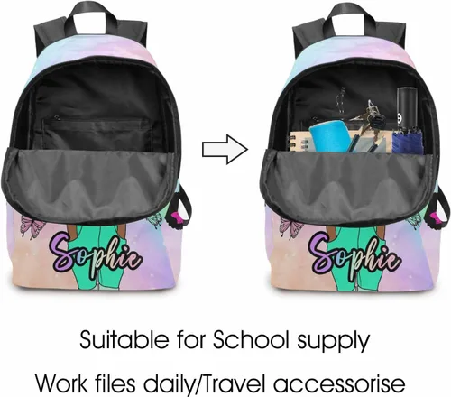 Miniatura 240 de Texto personalizado Elefante desgaste gafas mochila mochila mochila casual Daypack bolsa para mamá niñas, color86-4, Mochilas Daypack