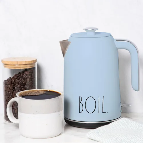 Miniatura 6 de Rae Dunn Hervidor eléctrico de agua caliente – Cafetera de acero inoxidable, tetera de té, base giratoria, con protección de apagado automático