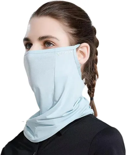 Miniatura 12 de Máscara facial UPF 50+ para mujeres y hombres, cubierta completa de enfriamiento de seda helada, protección solar transpirable, polaina