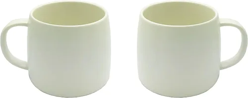 Miniatura 7 de PACEKONER Paquete de 2 tazas de cerámica, tazas de porcelana con asa, tazas de cerámica lisas para café, té, leche, cacao (verde)