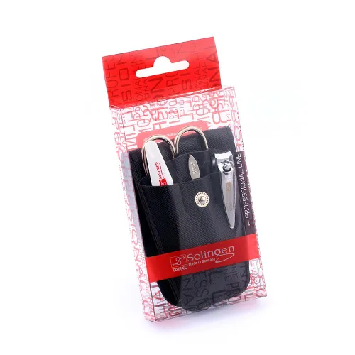 Solingen Juego de manicura y pedicura, para hombres y mujeres, juego de cortaúñas profesional de manicura y pedicura, acero inoxidable, pinzas de