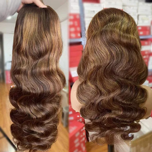 Miniatura 2 de Peluca Rubia Miel Cabello Humano Body Wave 13x6 Encaje Frontal Pelucas de Cabello Humano Para Mujeres Negras 22 Pulgadas