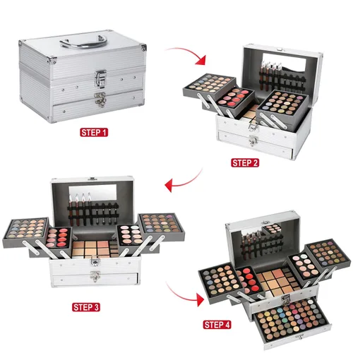 Miniatura 7 de Pure Vie - 132 colores todo en uno - Set de regalo de maquillaje que incluye una paleta de 94 sombras de ojos altamente pigmentadas brillantes