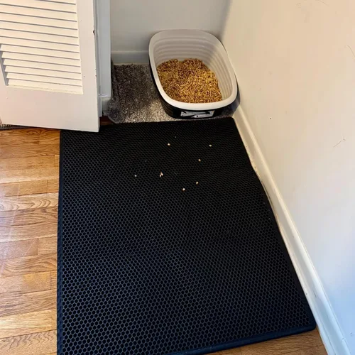 Miniatura 9 de Waretary Tapete para caja de arena para gatos: 36 x 30 pulgadas, impermeable, tapete de captura de arena para gatos y gatos, alfombra de control