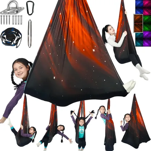 Miniatura 9 de Columpio Sensorial para Niños Soporta hasta 300 libras Interior y Exterior Columpio de Terapia Abrazador con Kit Colgador de Ganchos para Hamaca