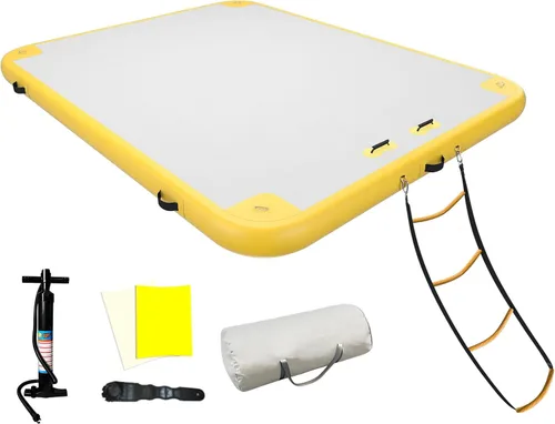 Plataforma flotante inflable de 6 pies/8 pies/10 pies/12 pies, almohadilla de agua inflable para adultos, tapete flotante de aire para múltiples