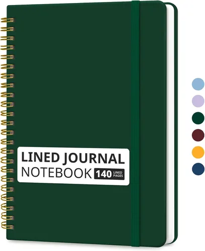 Miniatura 36 de Cuaderno rayado en espiral para mujeres y hombres, 140 páginas, cuaderno de tapa dura con rayas universitarias para trabajo y toma de notas, diarios