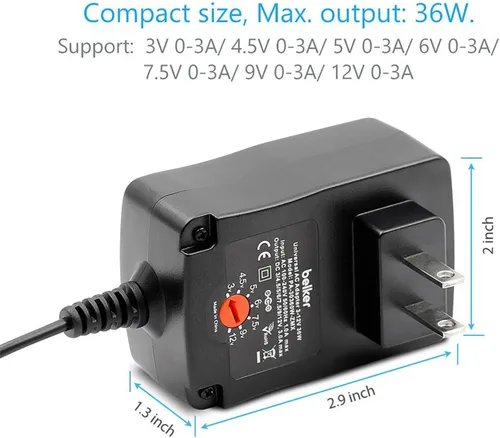 Miniatura 3 de Belker 36W Universal 3V 4.5V 5V 6V 7.5V 9V 12V Adaptador de Alimentación de Corriente Alterna a Corriente Continua para Tira de Luz LED LCD Router