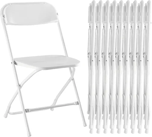 Miniatura 8 de Sillas plegables, para interiores y exteriores, portátiles, apilables, de plástico, para fiestas, bodas y oficina, paquete de 4, color negro