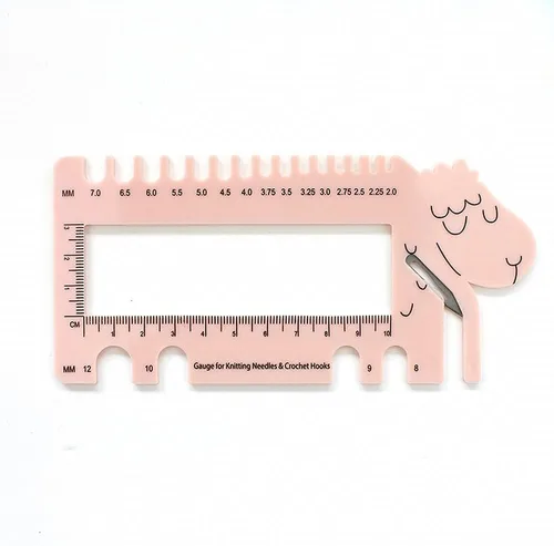 Miniatura 9 de Yarn Ave Agujas de tejer tamaño calibre gancho de ganchillo regla de medida DIY accesorios de tejer (lila)