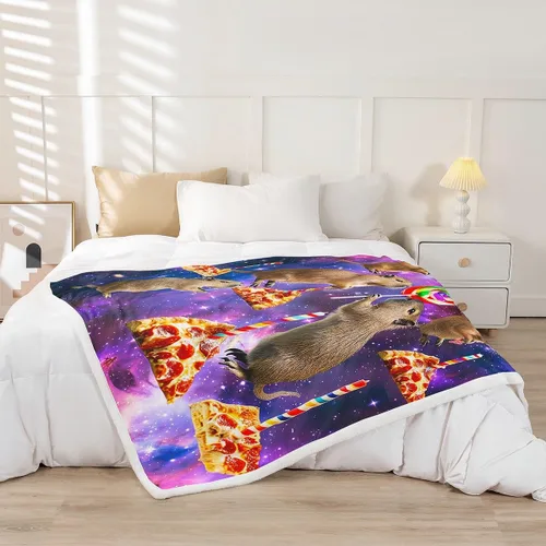 Miniatura 2 de Erosebridal Manta de Capybara de dibujos animados de 40 x 50 pulgadas para niños, bonita manta de vellón marrón Capybaras para niños y niñas, manta