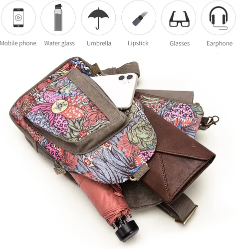 Miniatura 5 de Black Butterfly Bolsa de pecho prémium para mujer, bandolera pequeña, mochila de pecho para moda y ligera
