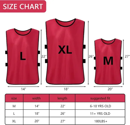 Miniatura 2 de brooman Scrimmage - Chaleco de entrenamiento para niños, jóvenes y adultos, camiseta de práctica de fútbol atlético (12 y 24 unidades)
