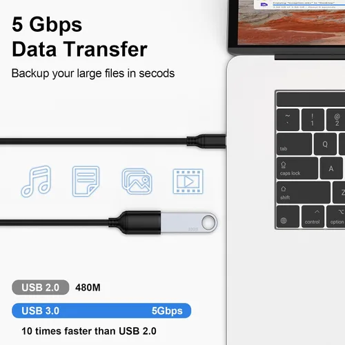 Miniatura 2 de Adaptador USB C a USB 3.0, USB tipo C macho a USB A hembra, cable OTG de 5 Gbps convertidor de alta velocidad OTG cable para Google Pixel 10a/10pro