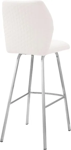 Miniatura 5 de Armen Living Taburete de cuero sintético gris Tandy y metal negro de 26 pulgadas