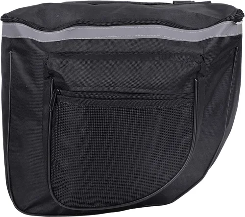 Miniatura 7 de Bolsas de sillín de 25L para bicicleta, bolsa de portaequipajes trasera de bicicleta con ribete reflectante, alforjas de bicicleta con ganchos